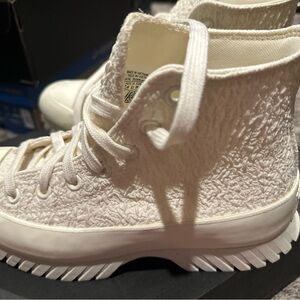 Converse Textured White High-Top Sneakers